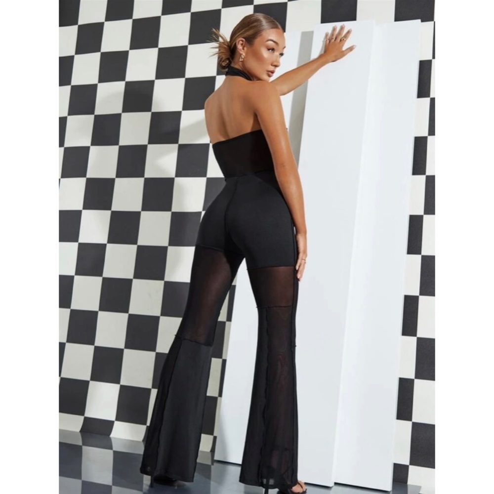 Black cut out sheer romper - Picture 3 of 10